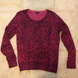 Talbots red leopard print sweater